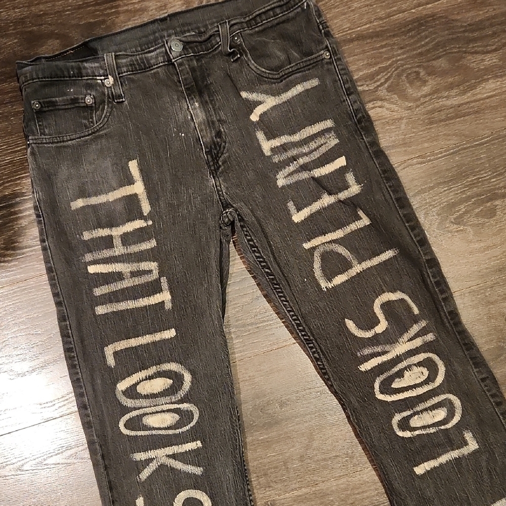 ❤️ LEVI'S GRAFFITI 569 LOOSE STRAIGHT JEANS - HOZIER "TAKE ME TO CHURCH" 33 - Picture 3 of 10
